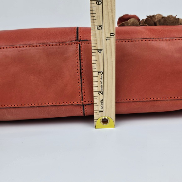 Patricia Nash Floral Leather Frame Clutch Orange Ferraro Handbag Elegant - Picture 11 of 12